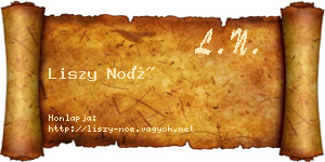 Liszy Noé névjegykártya